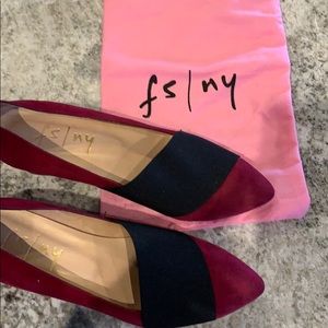 FSNY Fuscia/black short wedges